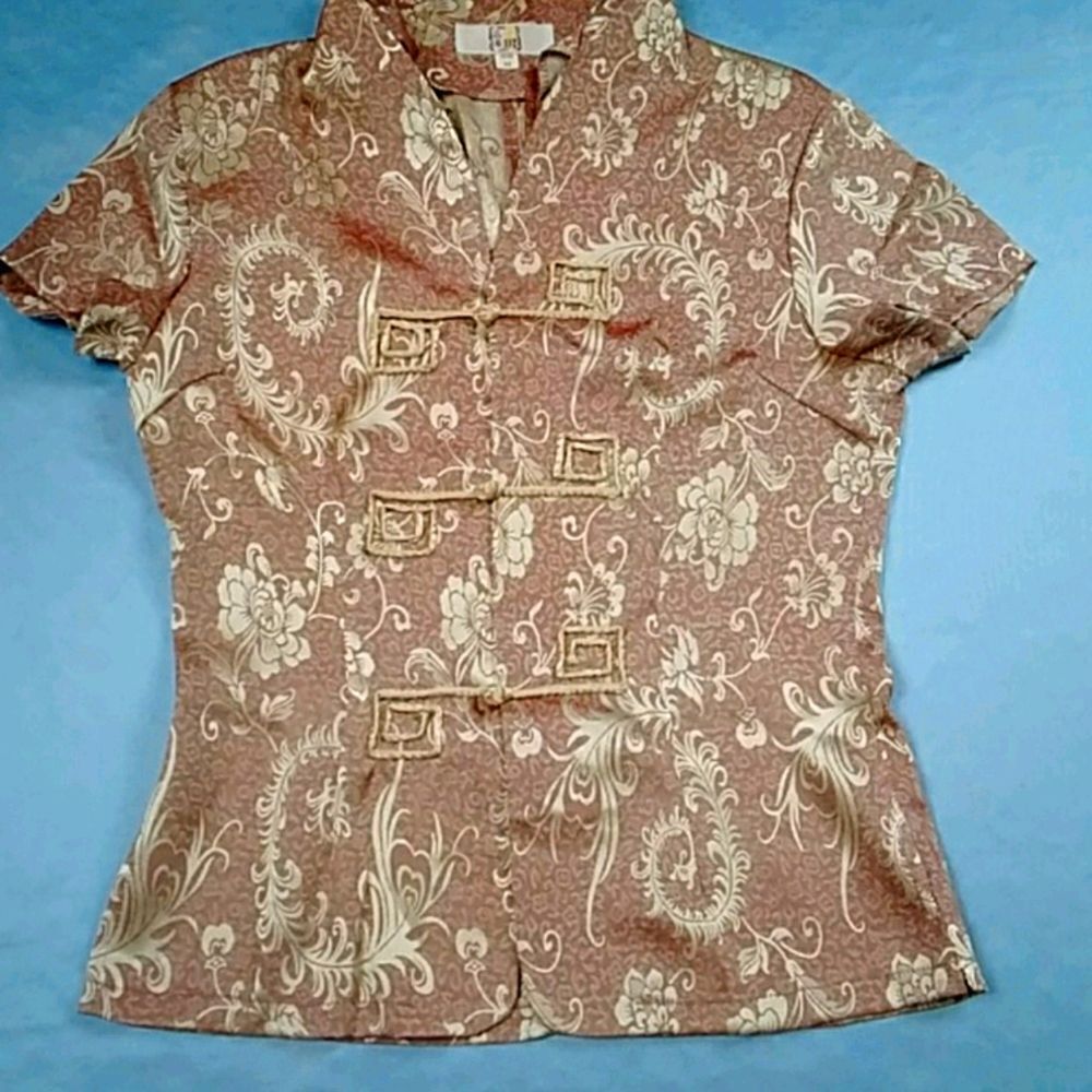 VTG, Chinese Asian Floral Blouses Size M